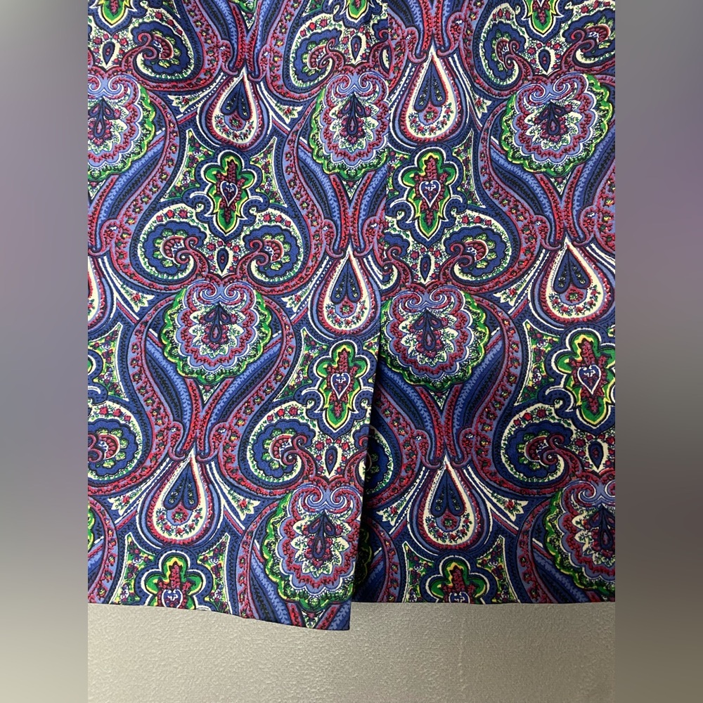 Talbots Boho Chic A-Line Mini Skirt in Blue/Purple Paisley 4P - Picture 4 of 7